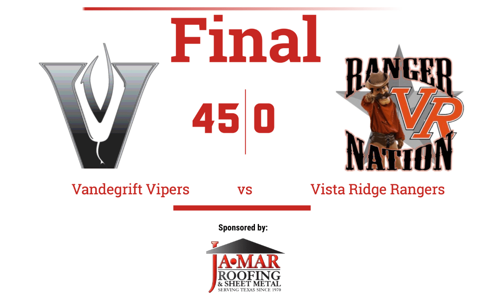 Vandegrift Vipers Dominate Vista Ridge Rangers with a 45-0 Shutout Victory