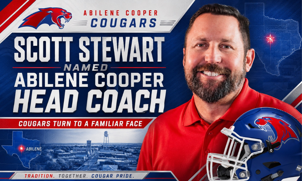 Abilene ISD named Scott Stewart Abilene Cooper High School’s new head football coach and campus athletic coordinator after Aaron Roan moved into a district role