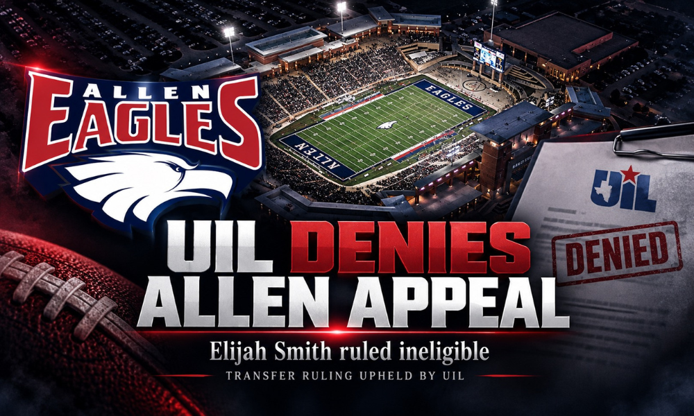 Allen defensive back Elijah Smith has been ruled ineligible after the UIL denied his appeal Wednesday. The decision upholds the previous transfer ruling.