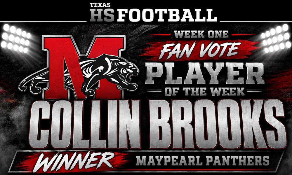 Collin Brooks accounted for nine touchdowns to earn Texas HS Football Week 1 Player of the Week honors after leading Maypearl to a thriller over Fairfield.