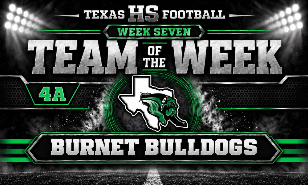 Burnet Bulldogs named Texas HS Football's Week Seven Class 4A Team of the Week after defeating China Spring 33-31 on a last-second 45-yard field goal.
