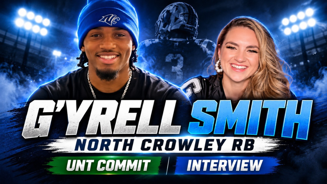 North Crowley running back and North Texas commit G’yrell Smith featured in his Texas HS Football Podcast interview with host Taylor Arenz.