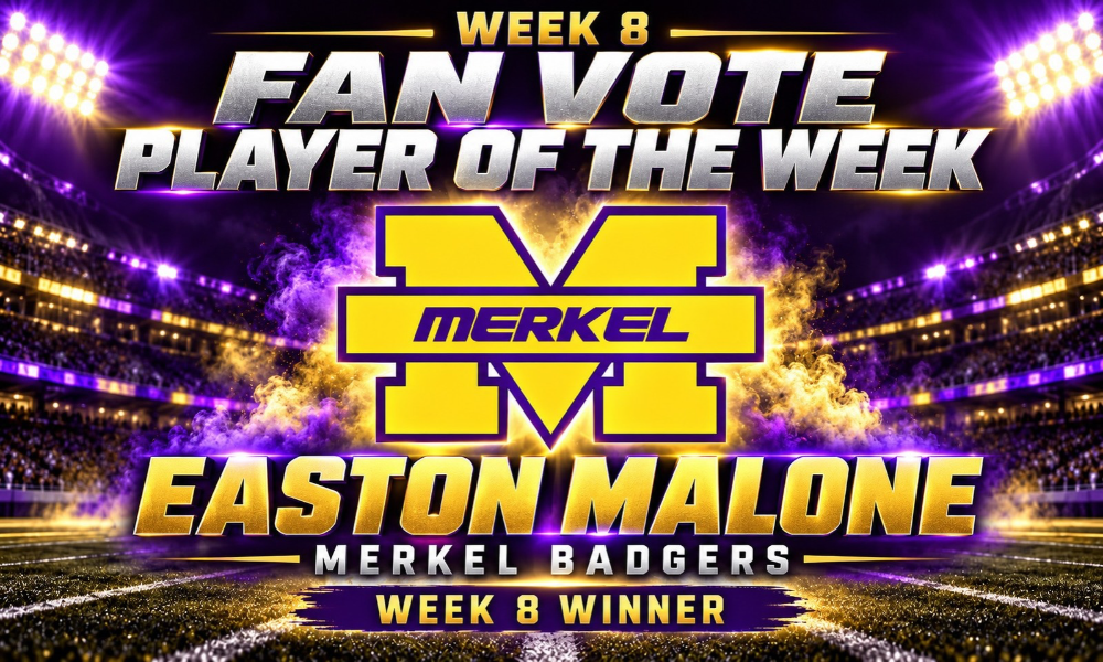 Easton Malone of Merkel featured as the Texas HS Football Week 8 Fan Vote Player of the Week after leading the Badgers to a comeback win over Henrietta.