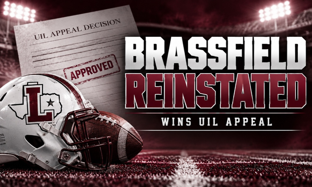 Lewisville Fighting Farmers quarterback Laykon Brassfield was reinstated after winning his UIL eligibility appeal and is cleared to return for the 2026 season.